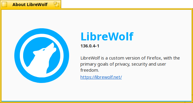 Schermata di librewolf_bin