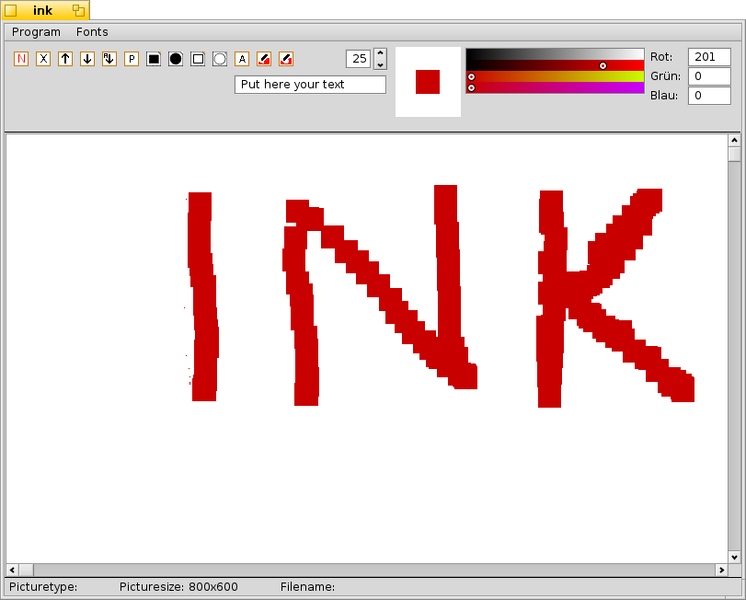 Schermata di ink