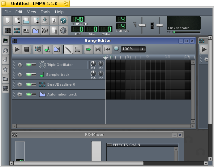 Schermata di lmms