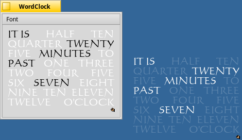 Schermata di wordclock