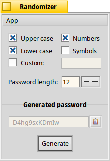 Schermata di randomizer