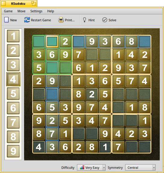 Schermata di ksudoku