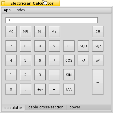 Schermata di electricancalculator