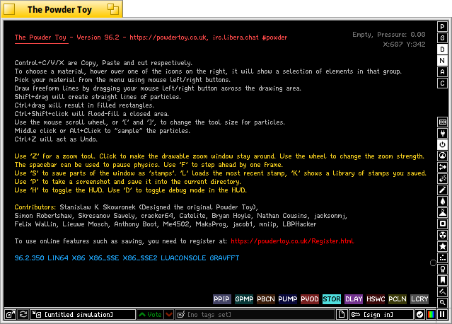 Schermata di thepowdertoy