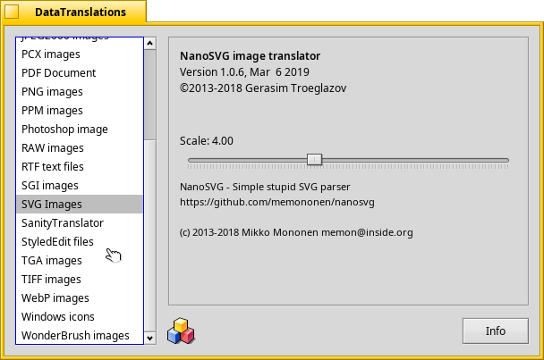 Schermata di nanosvgtranslator