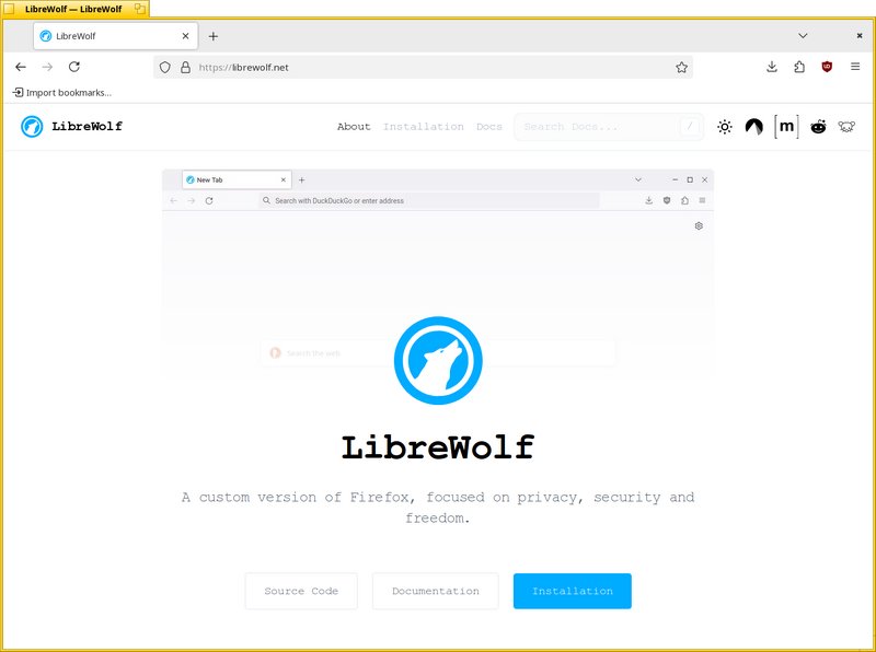 Schermata di librewolf_bin
