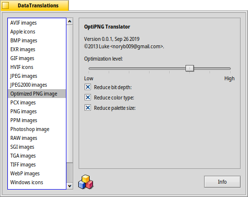 Schermata di optipngtranslator