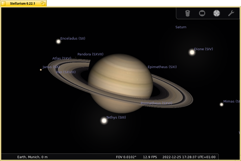 Schermata di stellarium
