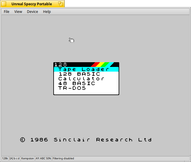 Schermata di unreal_speccy_portable