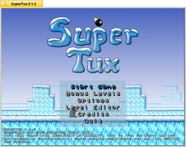 Schermata di supertux