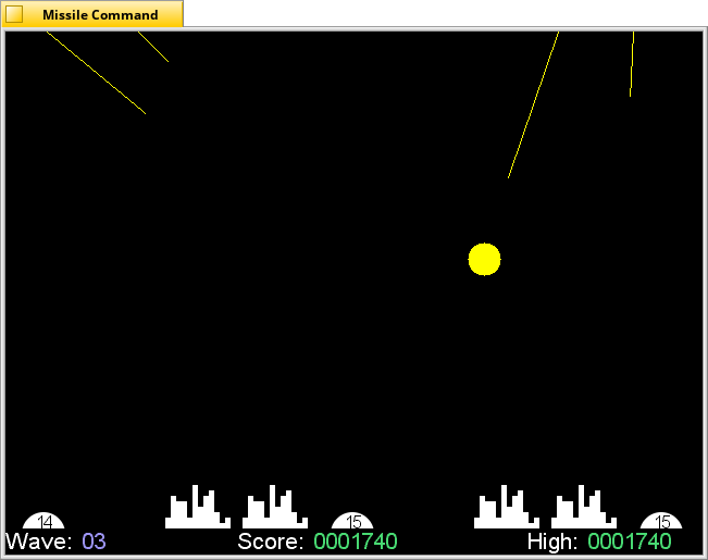 Schermata di missilecommand