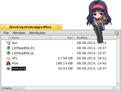 Schermata di moe