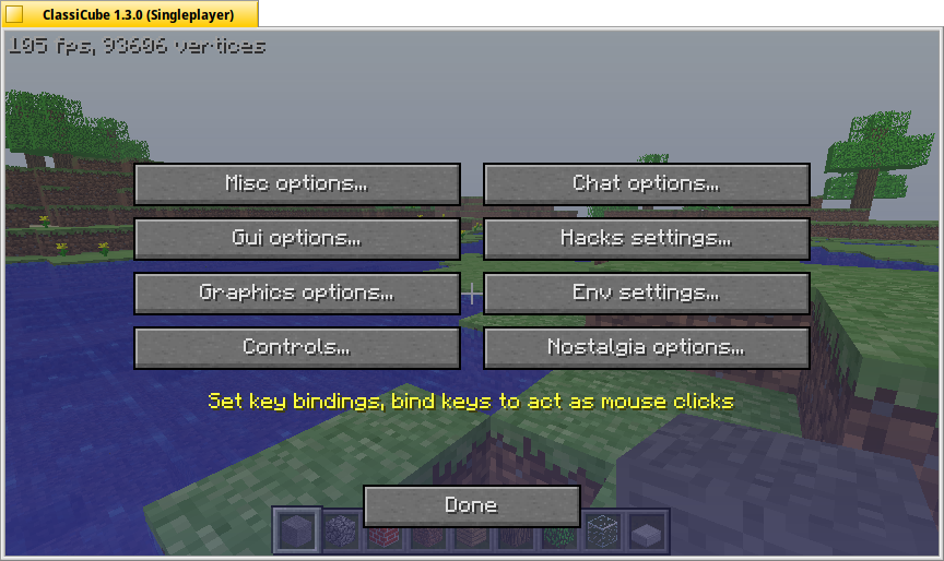 Schermata di classicube