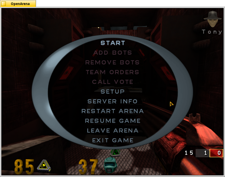 Schermata di openarena