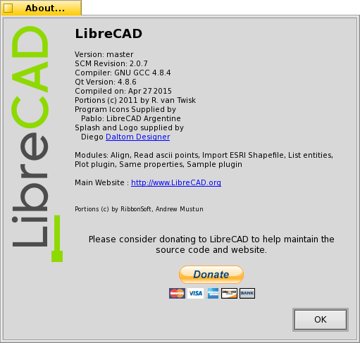 Schermata di librecad