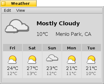 Schermata di weather