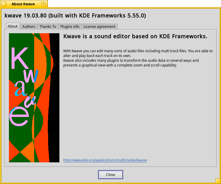 Schermata di kwave
