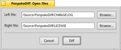 Schermata di ponpokodiff